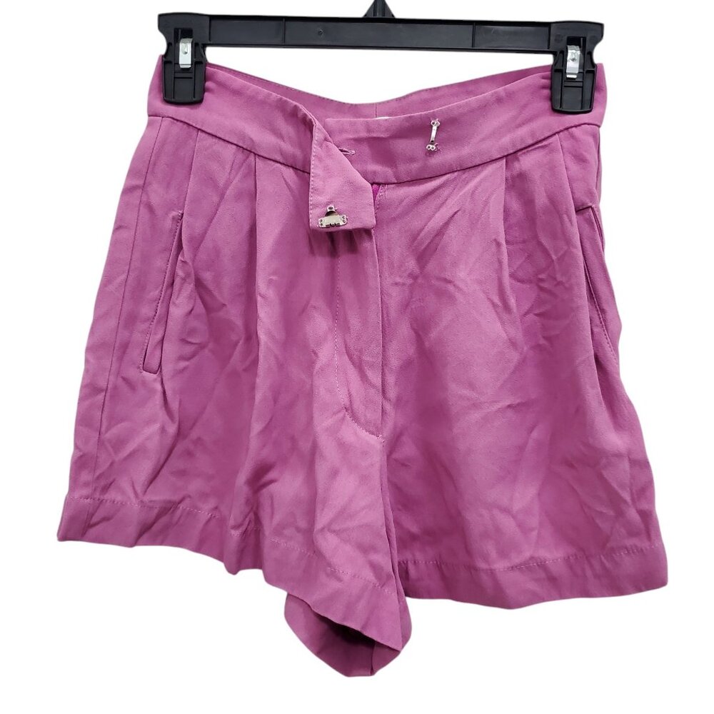 AHKA Women's Mauve High Waist‎ Pleated Dress Shorts Brazil Made Size PP / US XS